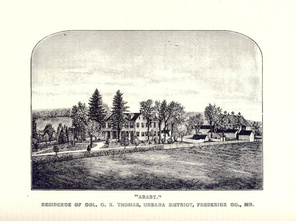 An engraving shows how the Thomas Farm appeared in 1882, 18 years after the Civil War came to this landscape/NPS