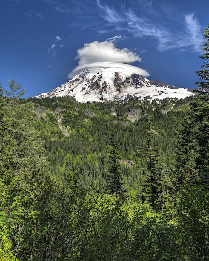 Cloud-capped Mount Rainier, Mount Rainier National Park/Rebecca Latson