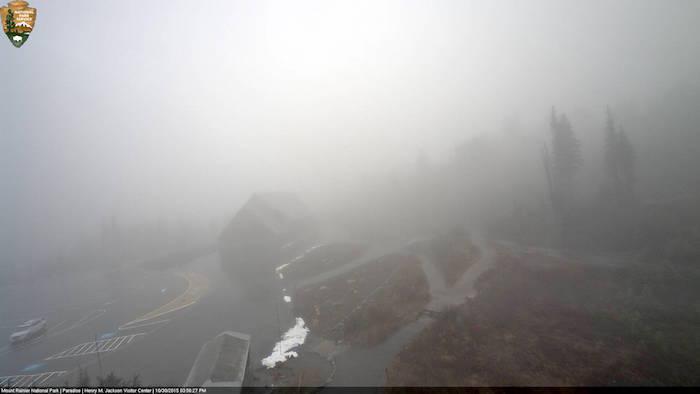 Rain and clouds at Jackson Visitor Center, Mount Rainier National Park/NPS