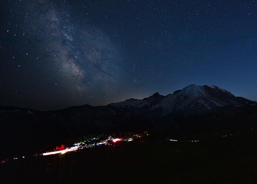 "The Mountain" and the Milky Way, Mount Rainier National Park / Rebecca Latson