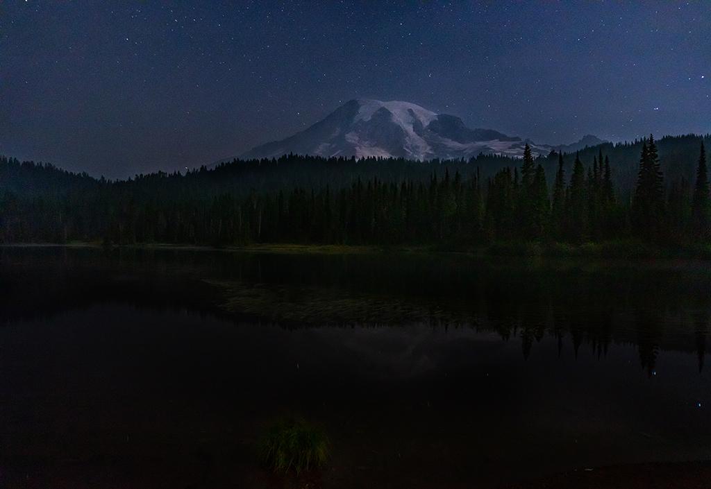 Moonlight over "The Mountain," Mount Rainier National Park / Rebecca Latson