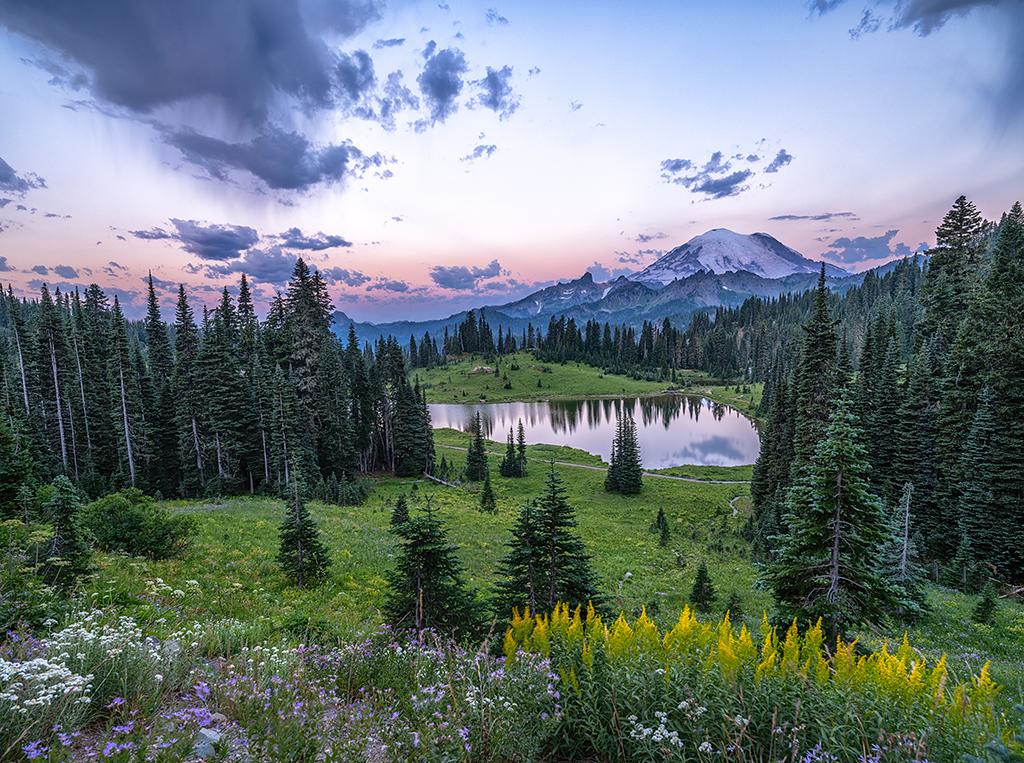 A late summer morning at Tipsoo Lake, Mount Rainier National Park / Rebecca Latson