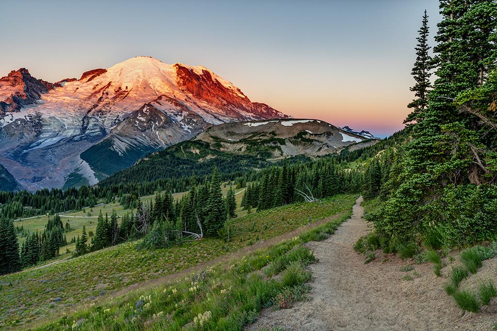 Sunlight's Steady Descent Upon The Mountain, Mount Rainier National Park / Rebecca Latson