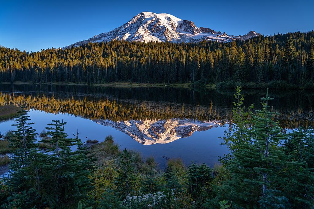 A summer reflection of "The Mountain," Mount Rainier National Park / Rebecca Latson A summer reflection of "The Mountain," Mount Rainier National Park / Rebecca Latson