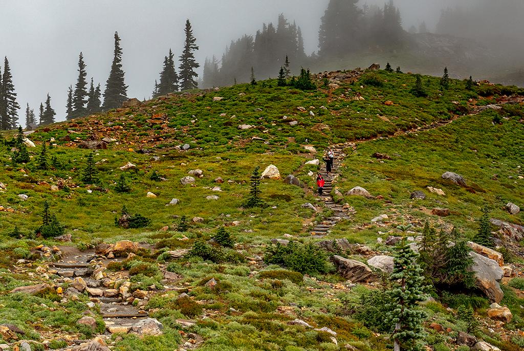 Hiking the Skyline Trail in all kinds of weather, Mount Rainier National Park / Rebecca Latson Hiking the Skyline Trail in all kinds of weather, Mount Rainier National Park / Rebecca Latson