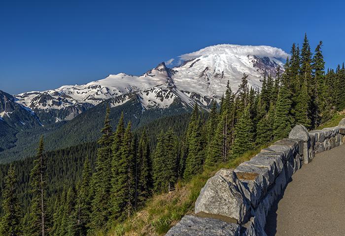A view of &quot;The Mountain&quot; at Sunrise Point, Mount Rainier National Park / Rebecca Latson