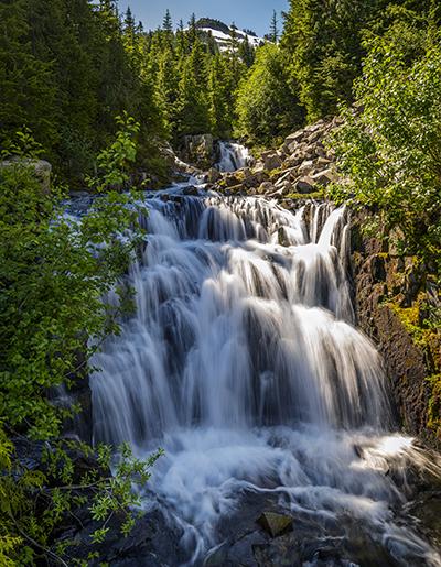 The Sunbeam Creek waterfall in July, Mount Rainier National Park / Rebecca Latson