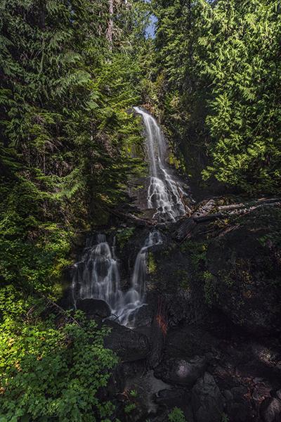 The waterfall at Falls Creek in early July, Mount Rainier National Park / Rebecca Latson
