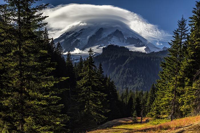 A snowshoer spent a cold night at Mount Rainier but was rescued Sunday afternoon/Rebecca Latson file