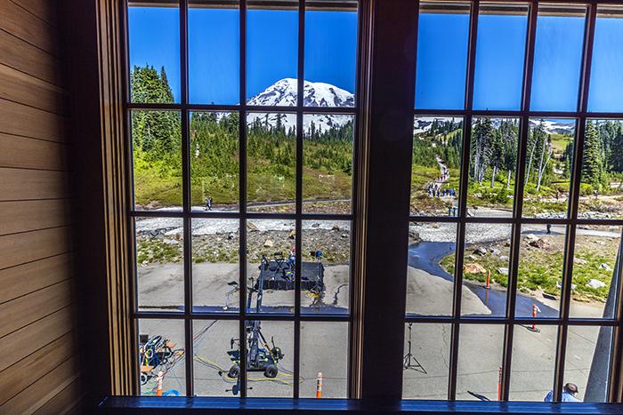 A visitor center window with a view, Mount Rainier National Park / Rebecca Latson