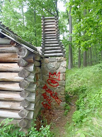 Graffiti on chimney at Jockey Hollow/Kurt Repanshek