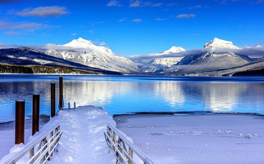 A winter view from the boat dock at Lake McDonald, Glacier National Park / Rebecca Latson