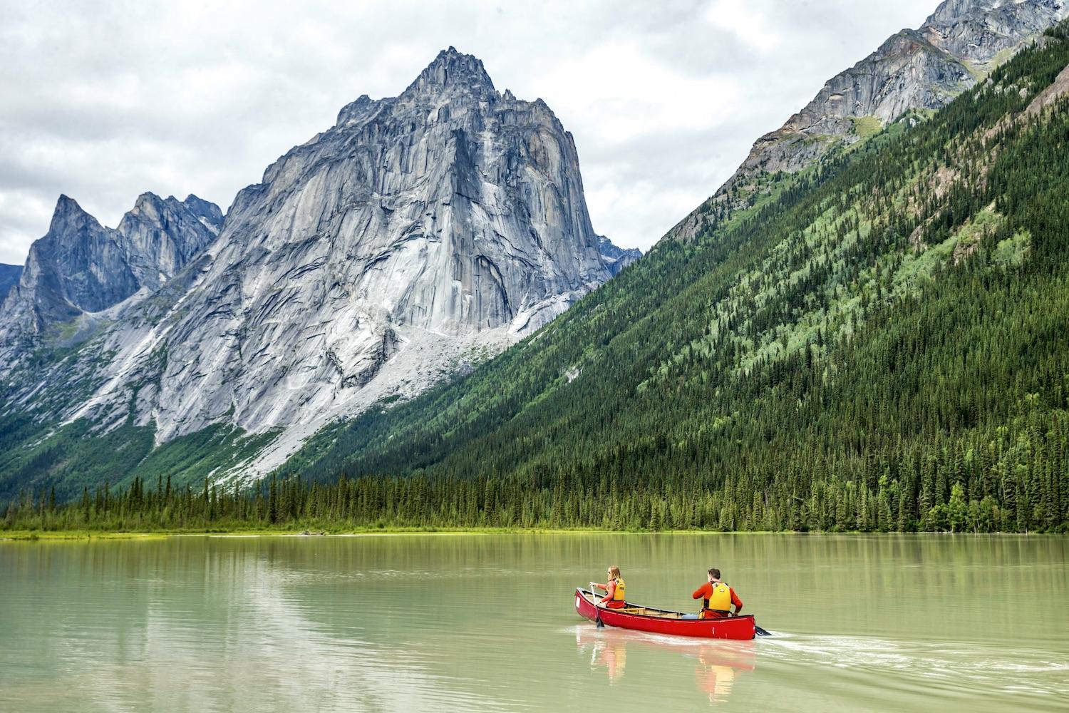 Canoeing in Nahanni National Park Reserve in the Northwest Territories.