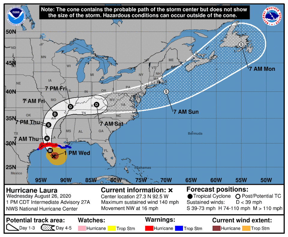 Hurricane Laura was threatening several units of the National Park System/NOAA