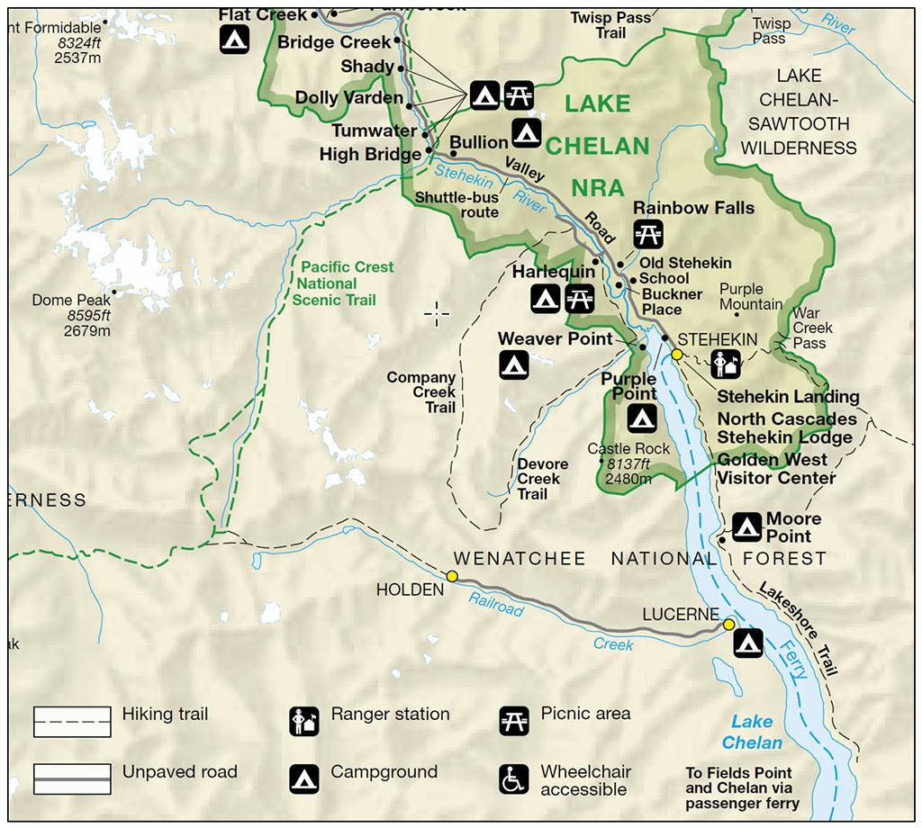 Lake Chelan Recreation Area map / NPS