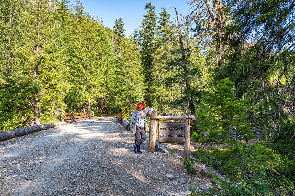Becky at the boundary line, North Cascades National Park, North Cascades Complex / Rebecca Latson