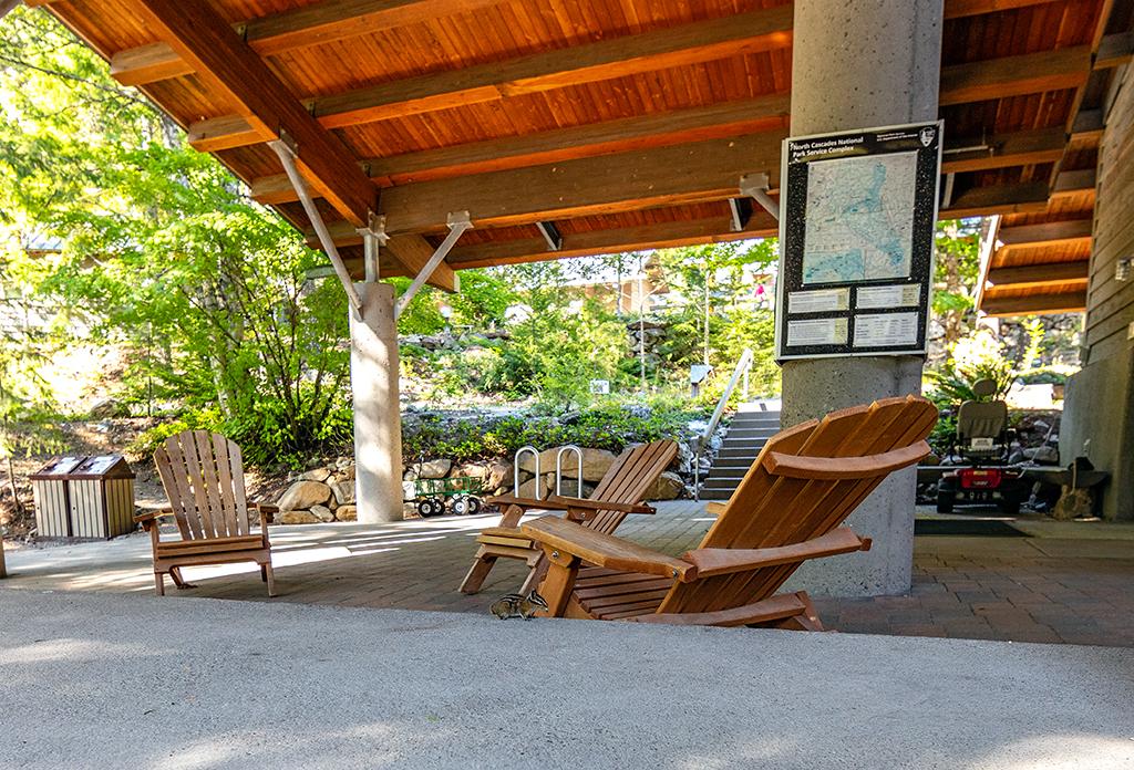 Places to sit and rest on campus, Ross Lake National Recreation Area, North Cascades Complex / Rebecca Latson