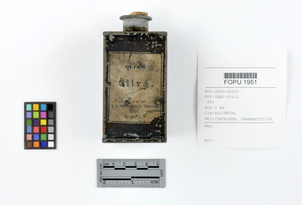 Among the artifacts held at the Southeast Archaeological Center is a Civil War-era olive oil bottle found at Fort Pulaski National Monument/NPS