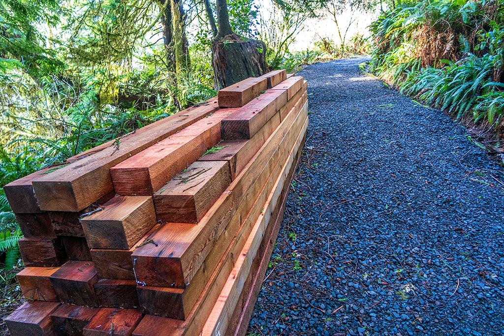 Lumber for repairs at Beach 4, Olympic National Park / Rebecca Latson