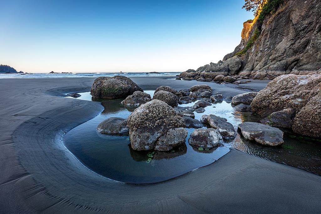 Approaching a tide pool near Abbey Island at Ruby Beach, Olympic National Park / Rebecca Latson