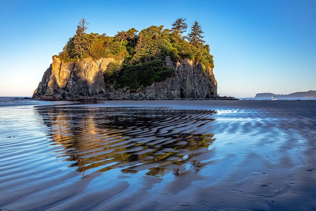 Abbey Island reflections, Ruby Beach, Olympic National Park / Rebecca Latson