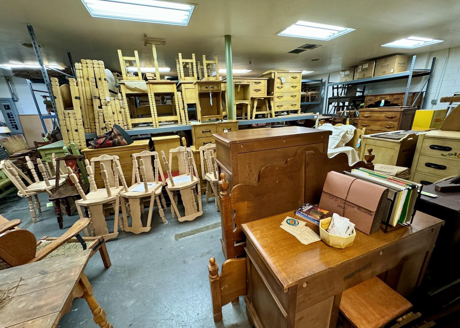 To help the Friends of the Oregon Caves and Preserve fundraise, people can sponsor new Monterey-style dining chairs shown in the center of this photo.