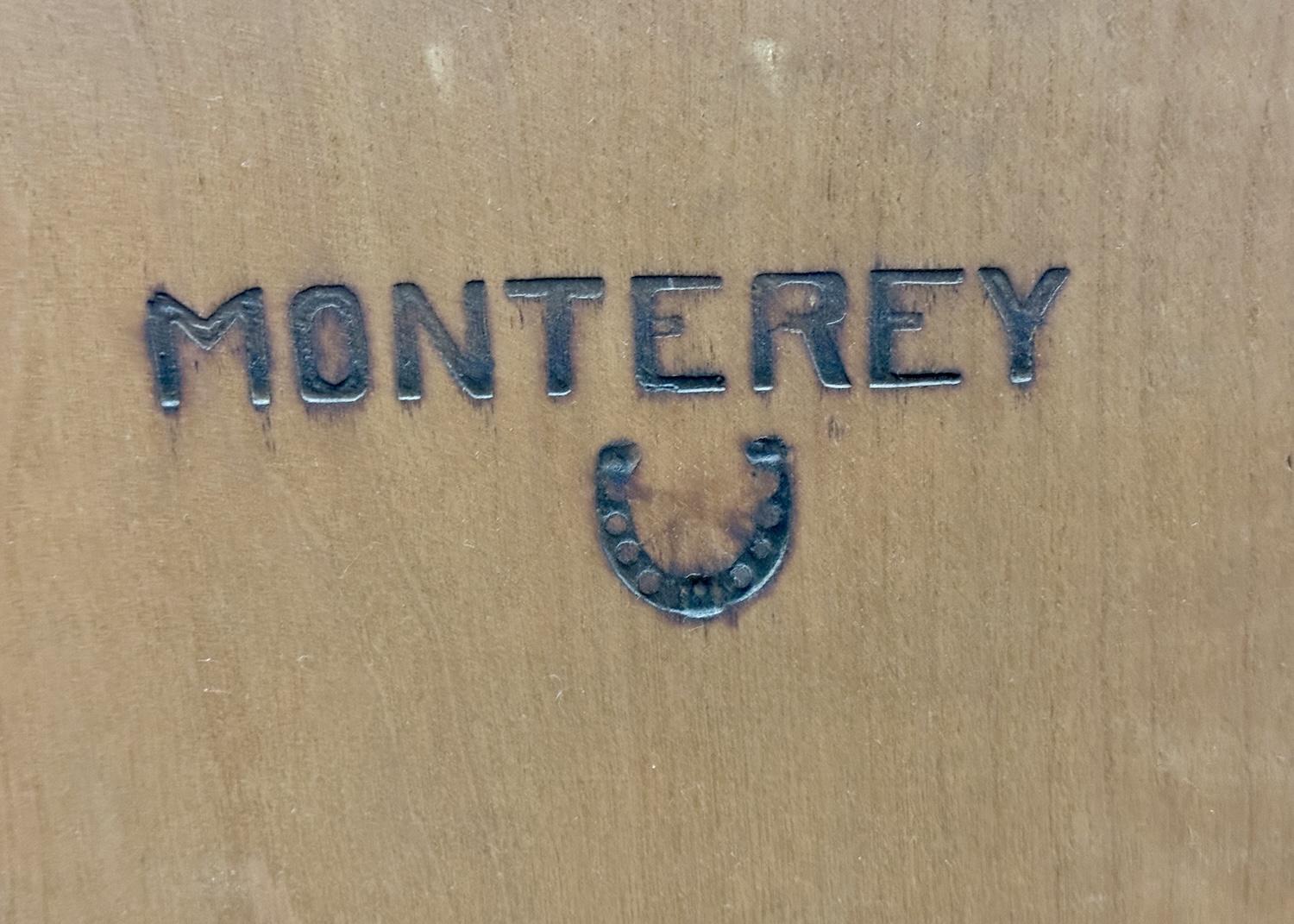 Many, but not all, pieces of Monterey furniture were branded with a horseshoe and the name of the line.