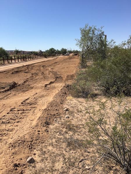 Construction work for the border wall involved the use of bulldozers to scrape clean the construction area/Kevin Dahl, NPCA