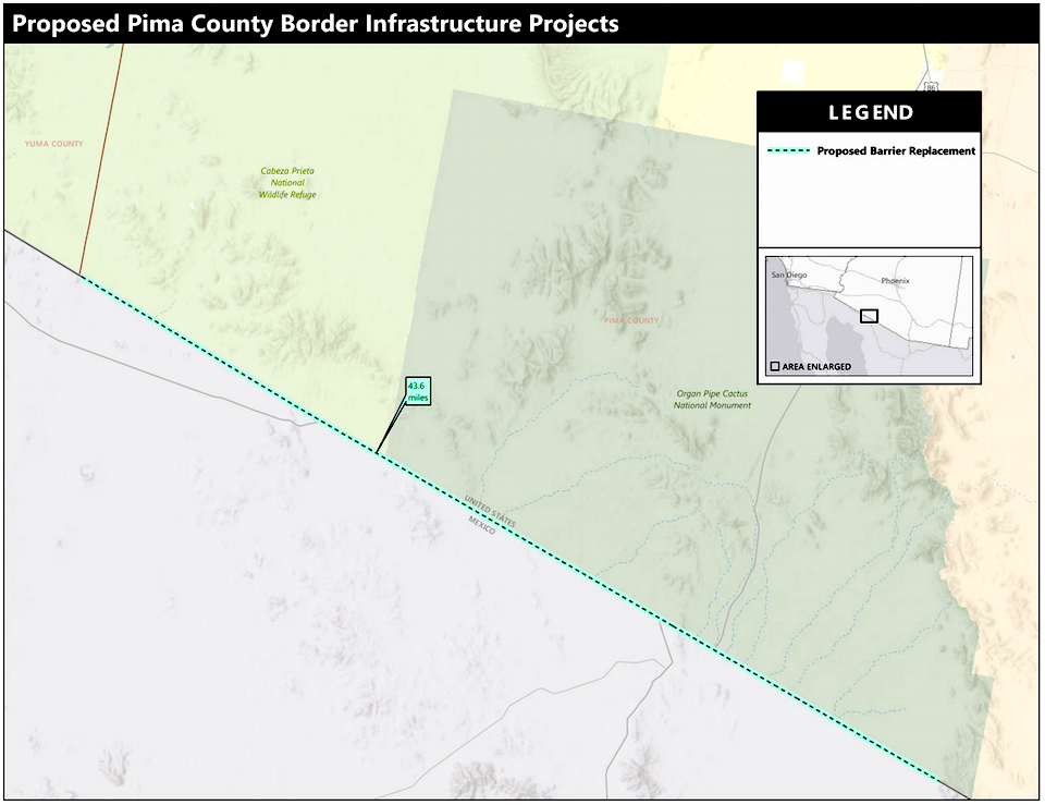 New pedestrian and vehicle barriers are being proposed for Organ Pipe Cactus National Monument's border with Mexico/U.S. Customs and Border Protection