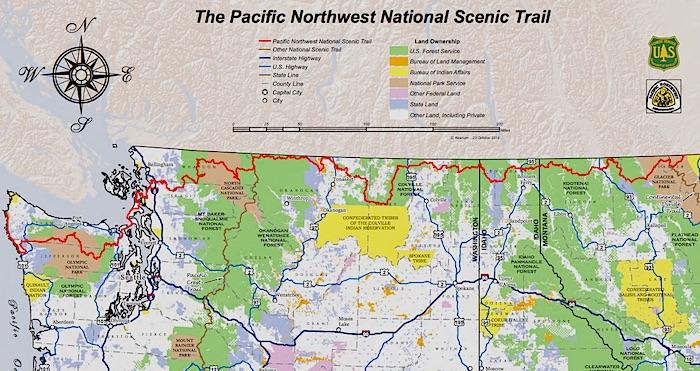 Pacific Northwest Scenic Trail Map