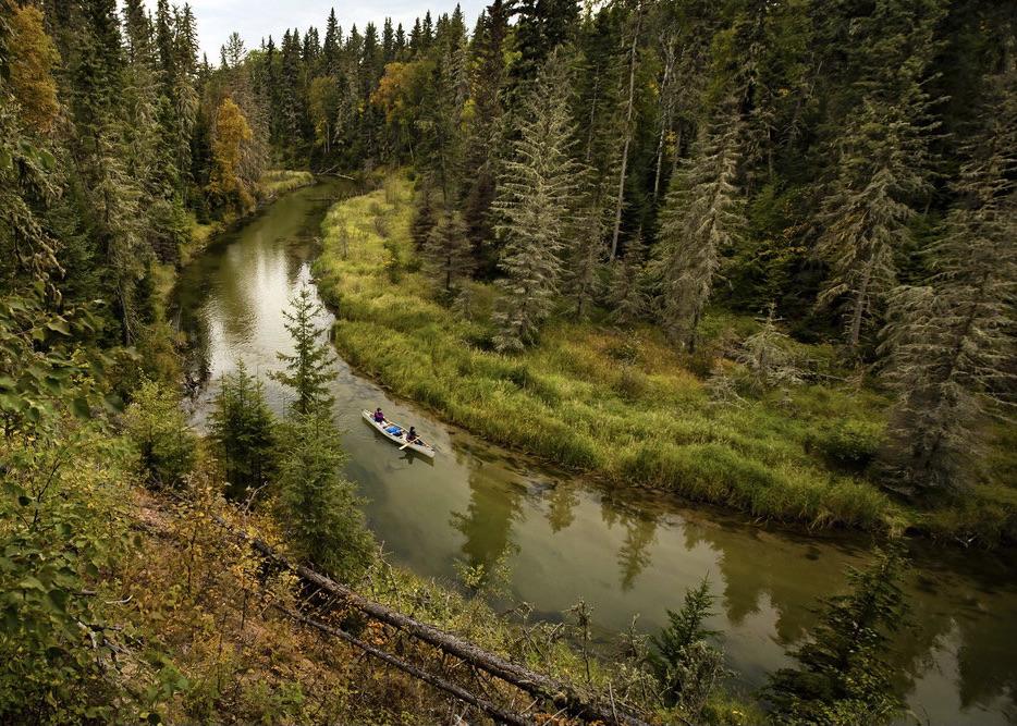 Canoeing through Prince Albert National Park. Canoeing through Prince Albert National Park.