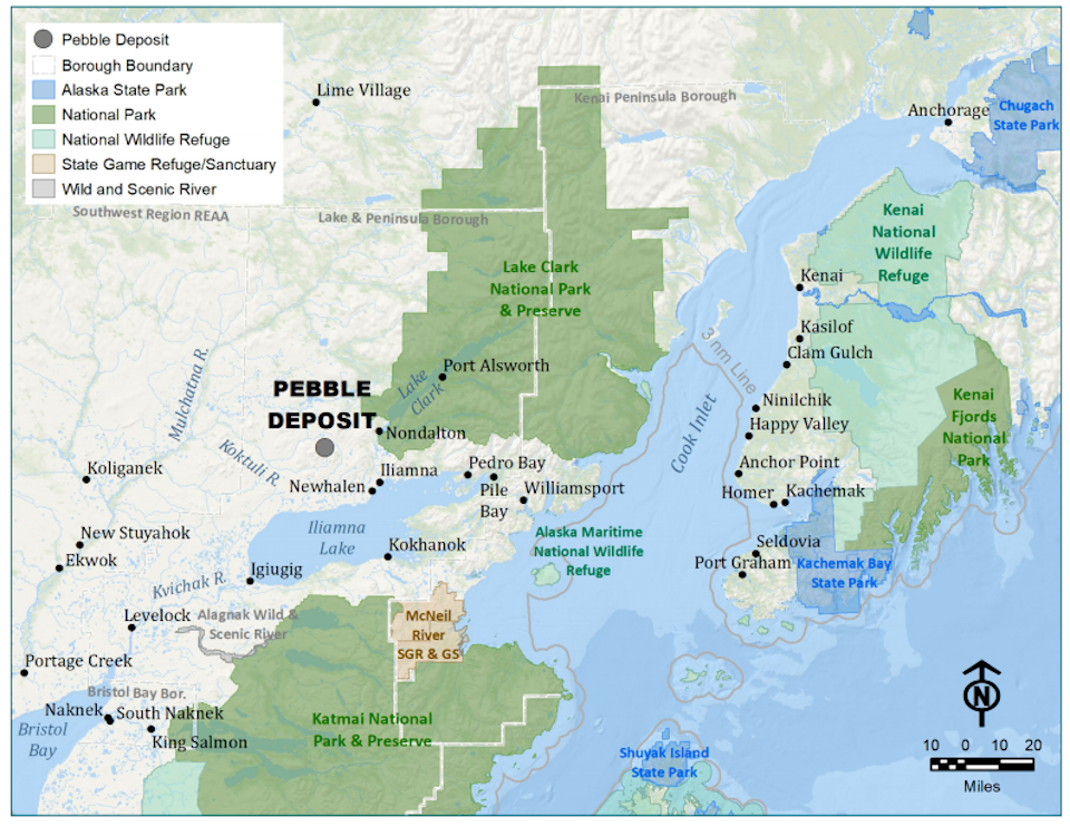 The U.S. Army Corps of Engineers says the proposed Pebble Mine wouldn't have a great impact on the Bristol Bay fishery/USACE