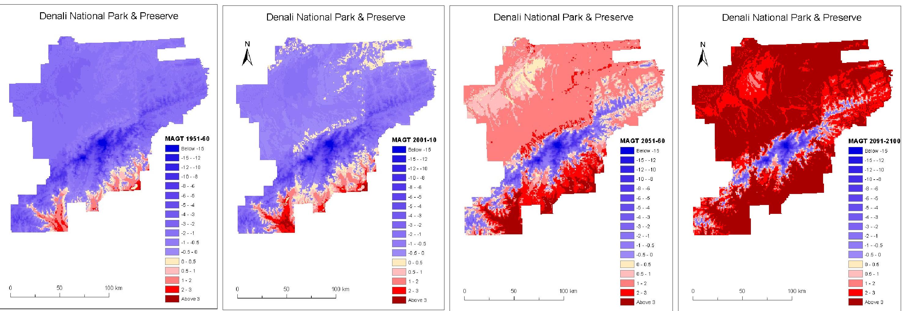 Permafrost changes in Denali, past and future