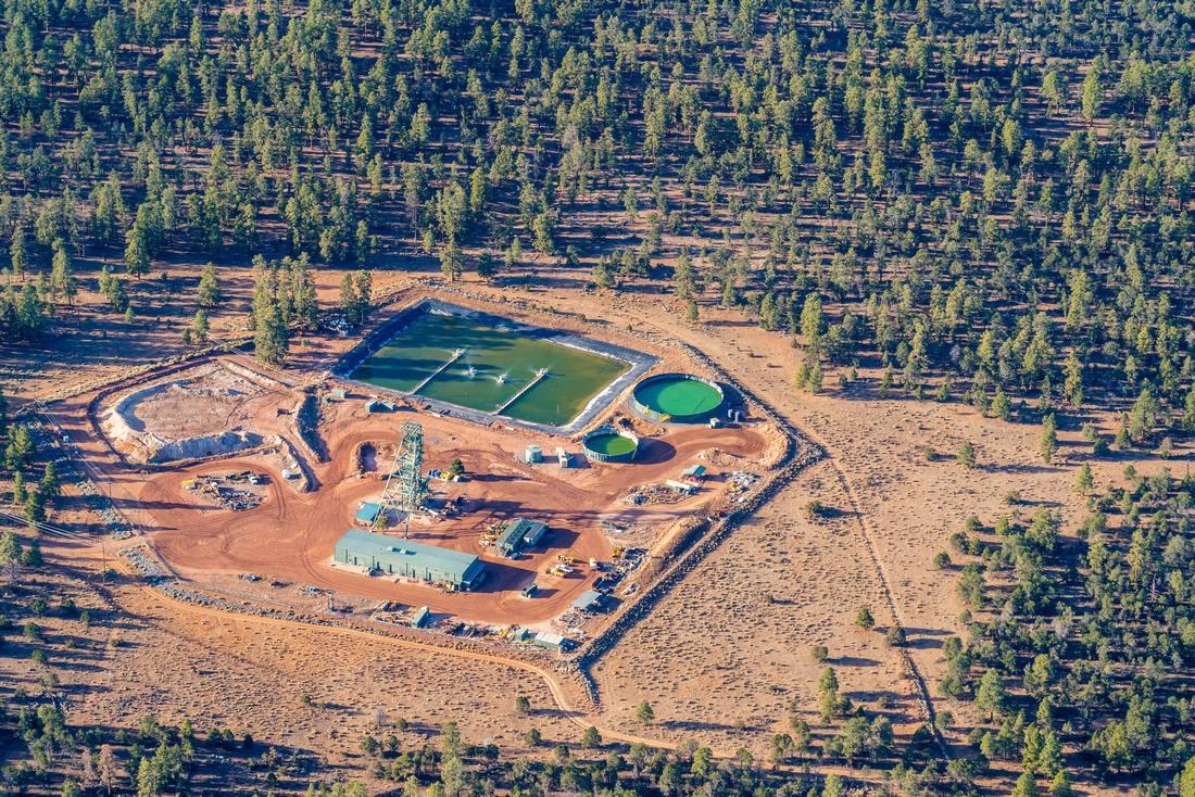 The Pinyon Plain mine is about 6-7 miles southeast of Grand Canyon National Park/Ecoflight