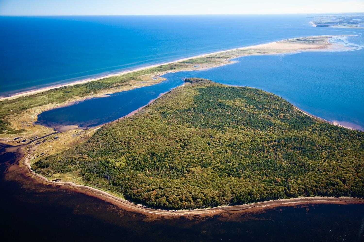 An aerial view of what will be Pituamkek National Park Reserve in Prince Edward Island. An aerial view of what will be Pituamkek National Park Reserve in Prince Edward Island.