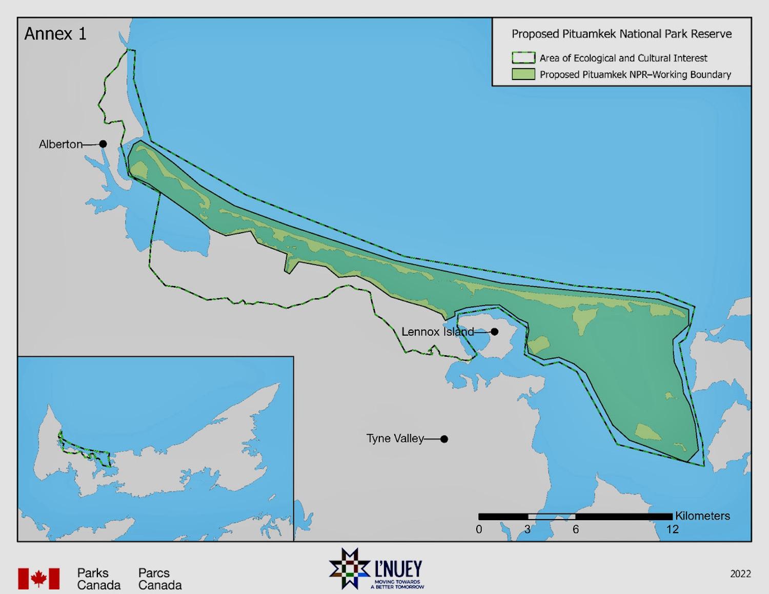The exact boundaries of the proposed Pituamkek National Park Reserve are being negotiated.
