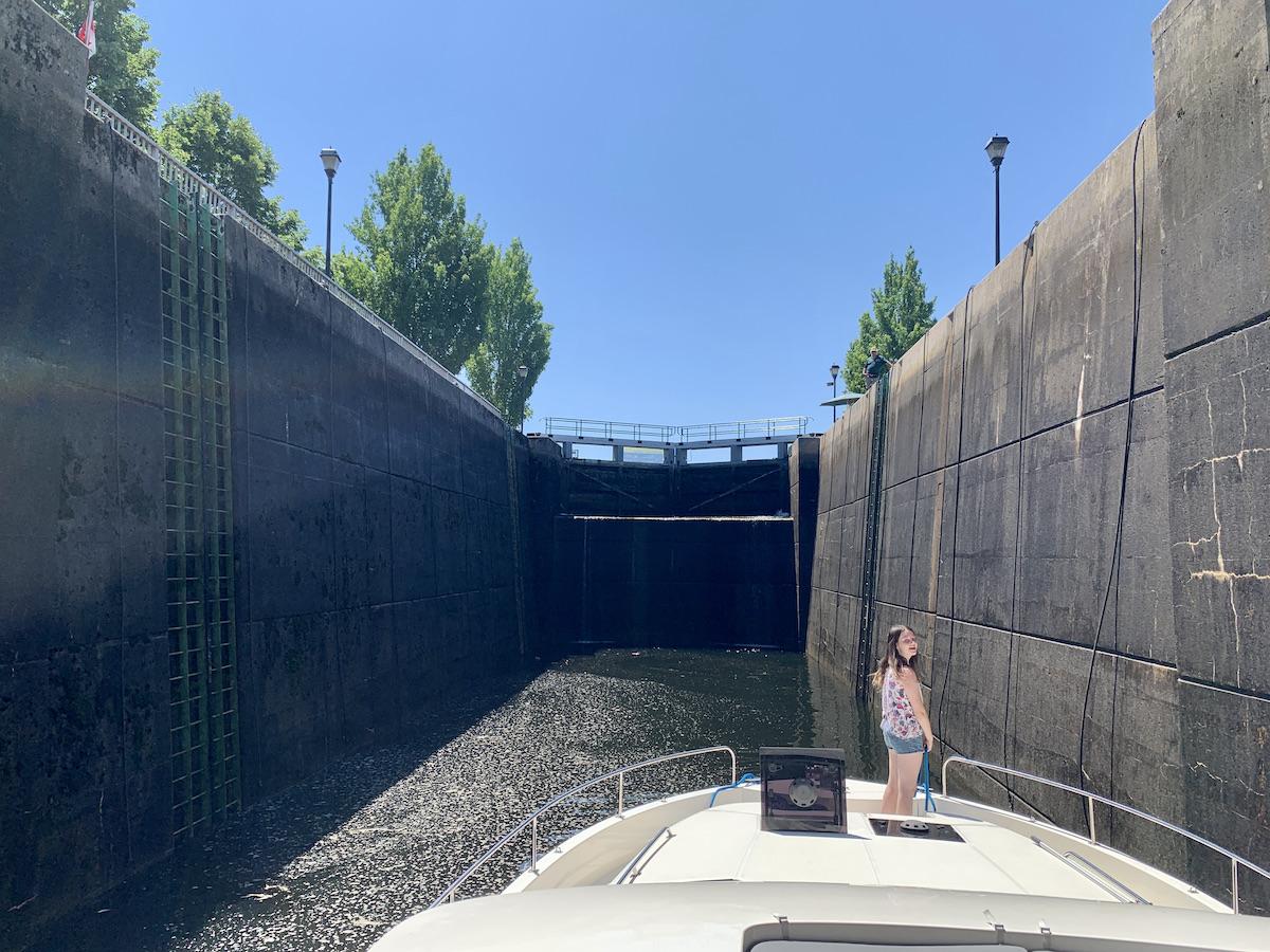 Waiting for a lock to fill with water in Smiths Falls.