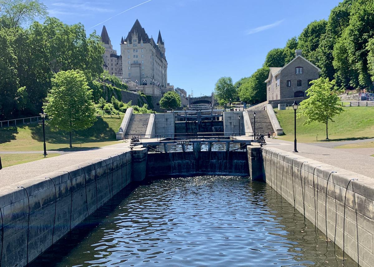 The Rideau Canal National Historic Site begins in Ottawa.