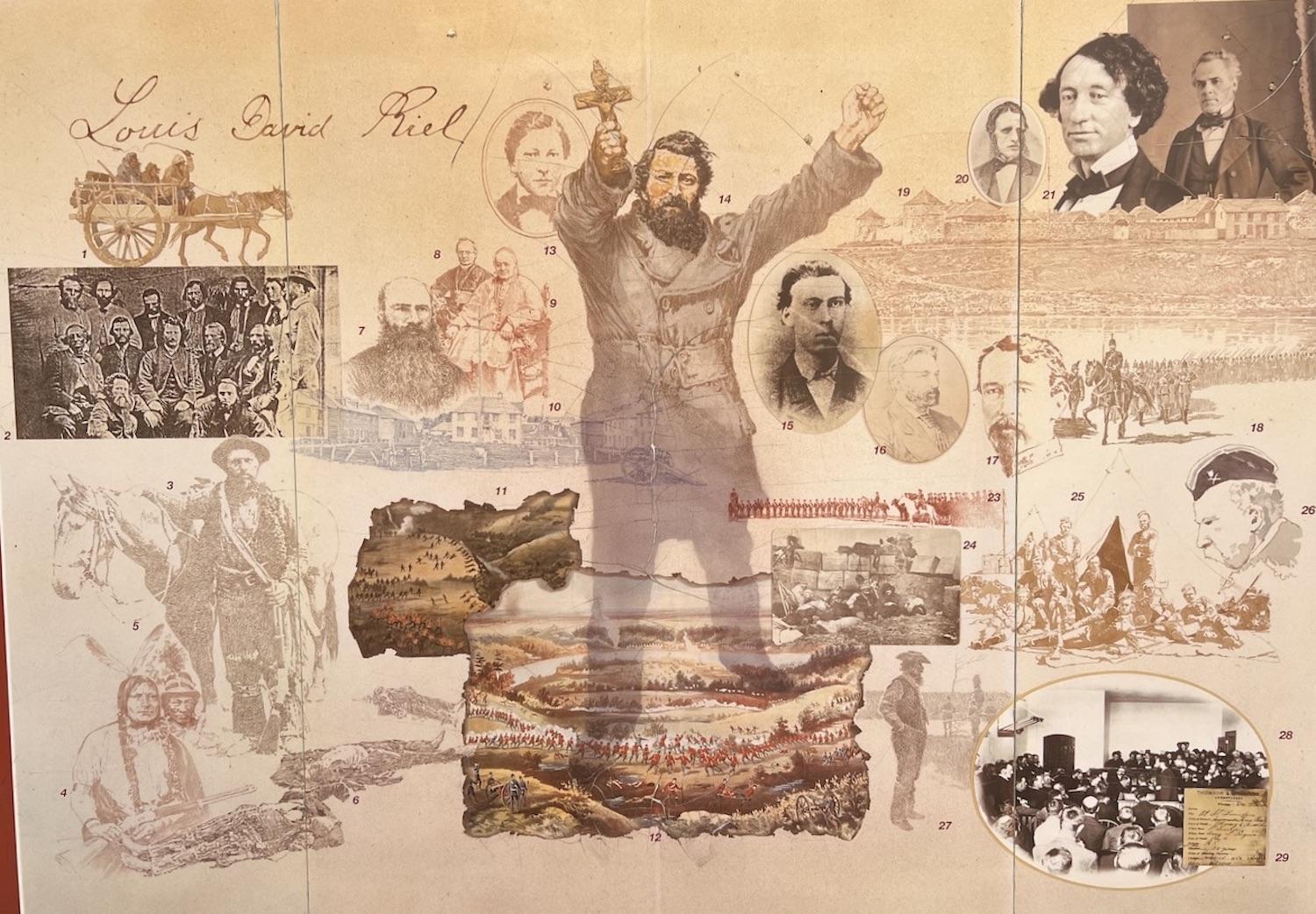Outdoor signs at Riel House National Historic Site bring Métis leader Louis Riel to life.
