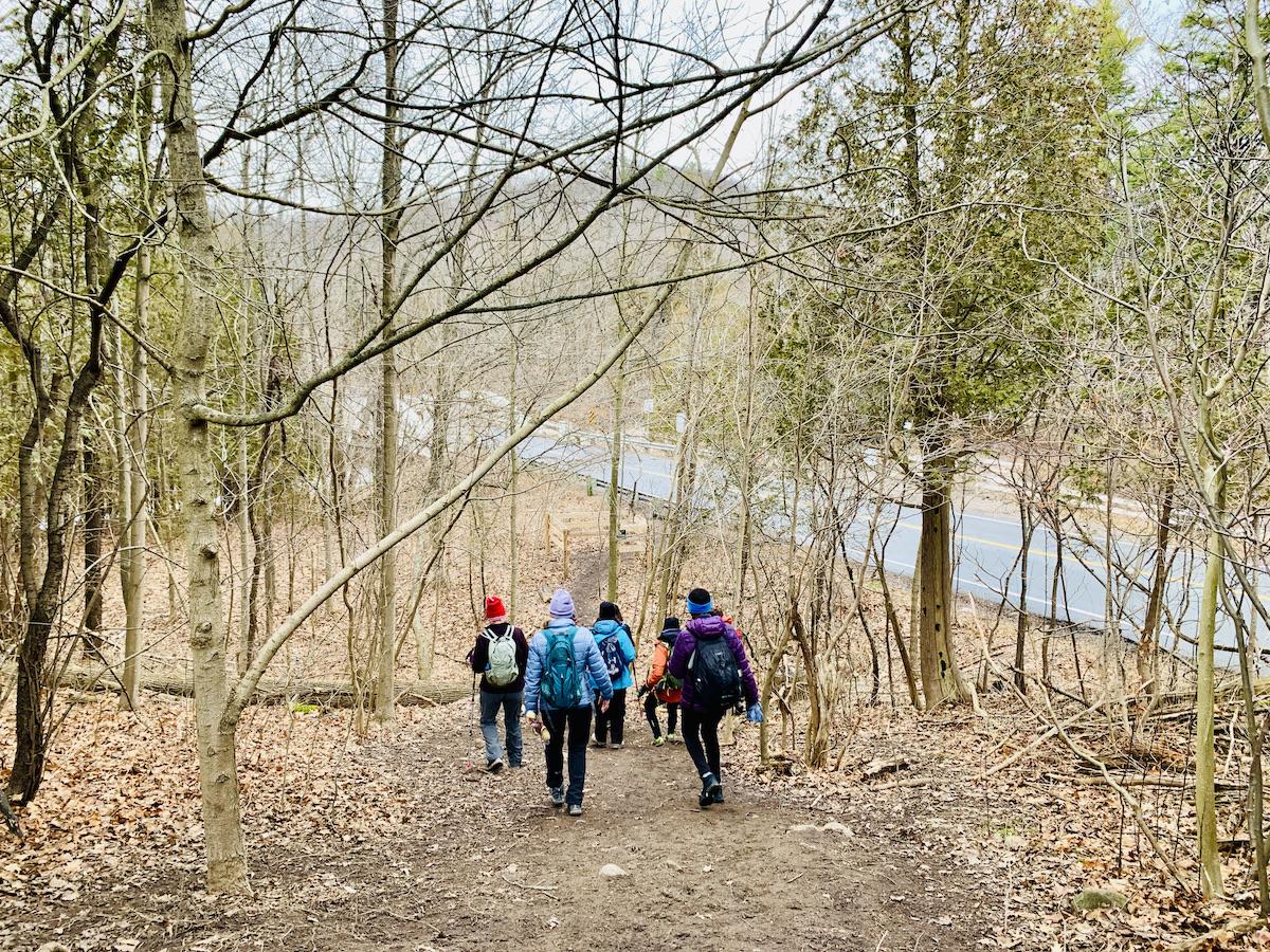 People go on an urban hike at Rouge National Urban Park.