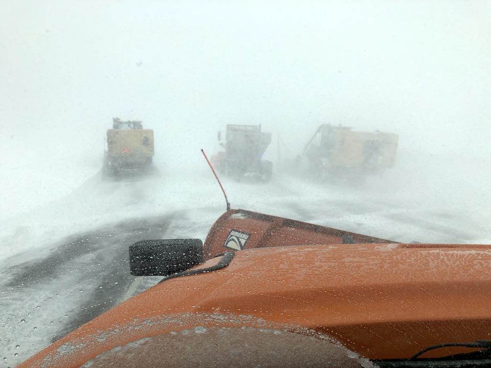 Snowplows struggling against the weather on Trail Ridge Road on June 23, 2019/NPS