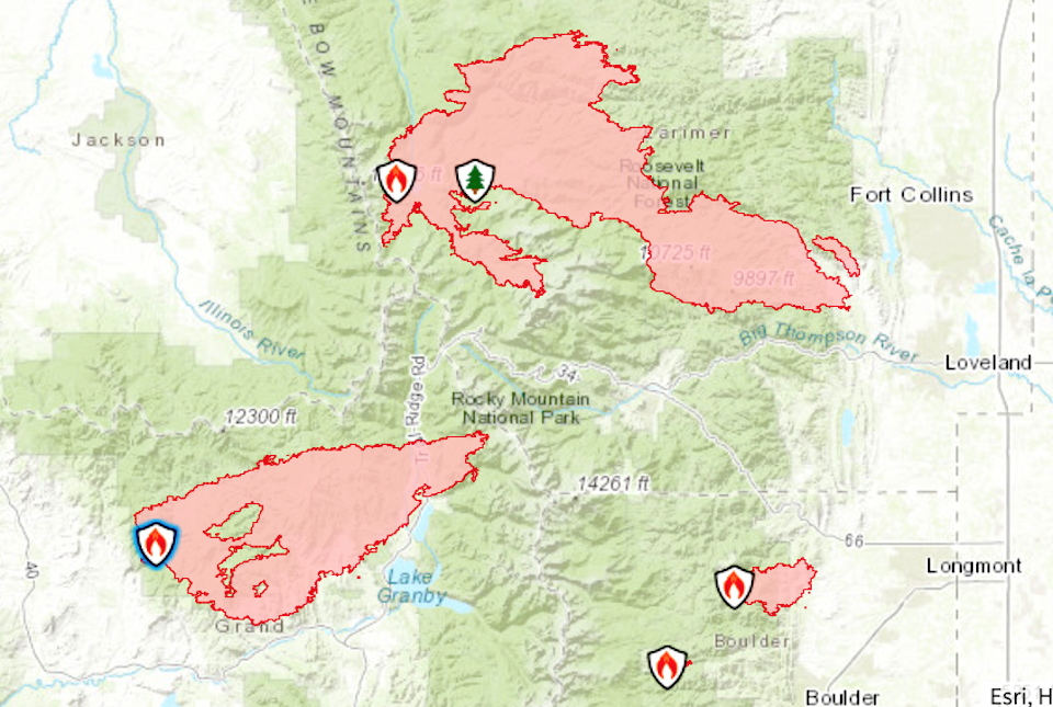 With wildfires on its western and northern borders, Rocky Mountain National Park closed Thursday/USFS