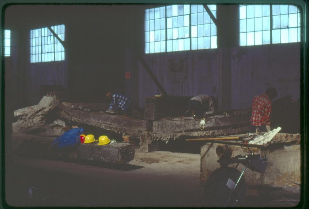 The hull of the Niantic after it was excavated/NPS file