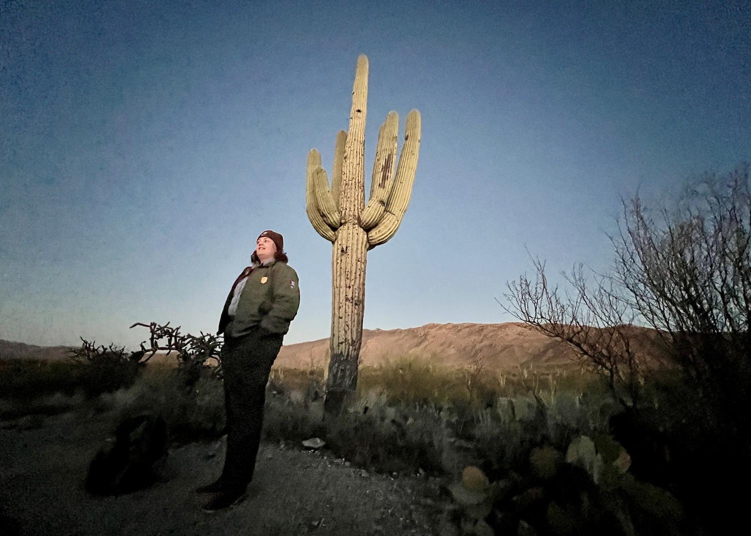 As night falls on Saguaro National Park, Next Generation Ranger Malana Starr talks about the cactus forest and the night sky.