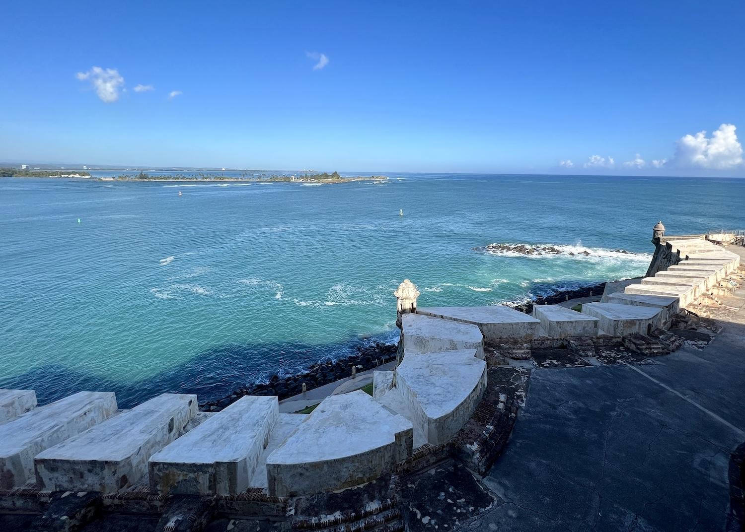 The open-air washroom at San Juan National Historic Site's Castillo San Felipe del Morro has an ocean view.
