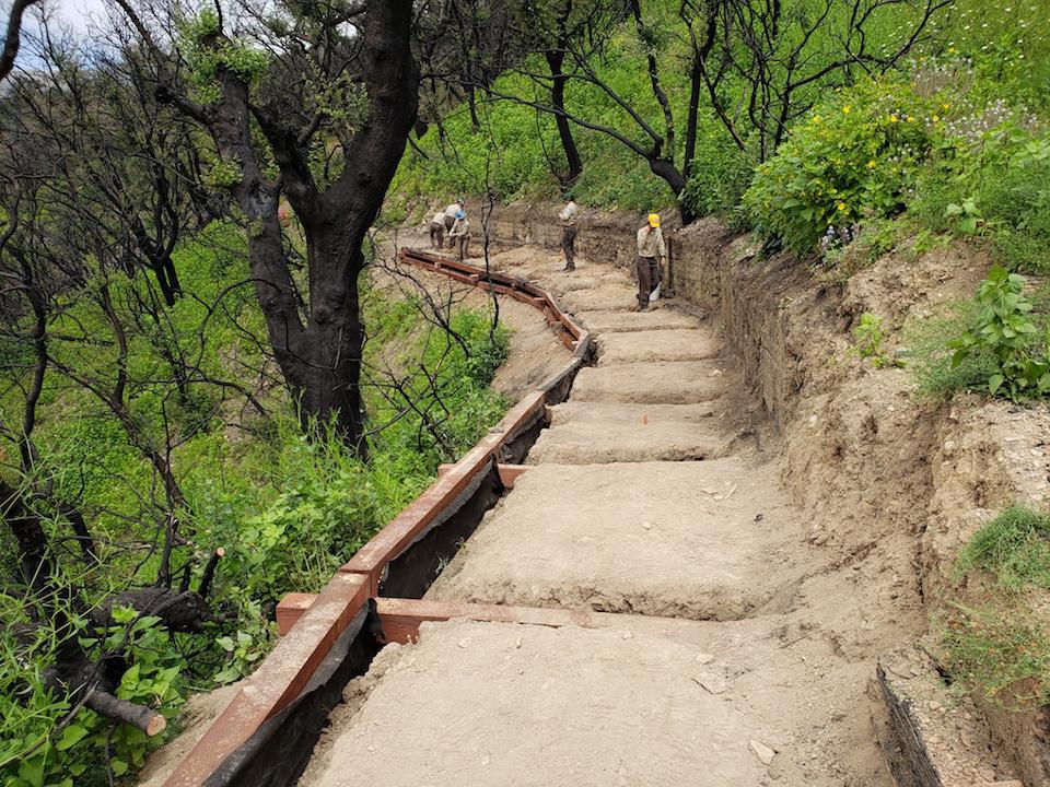 Work restoring the Backbone Trail through Santa Monica Mountains NRA after last year's wildfire has been completed/NPS
