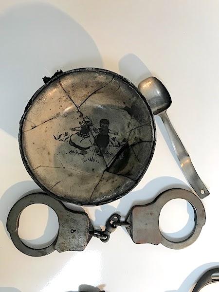 Metal handcuffs and implements that survived the Woolsey fire/Rita Beamish