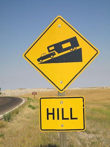 Signs announcing hills are more important for RVers than Volkswagens/Rene Agredano