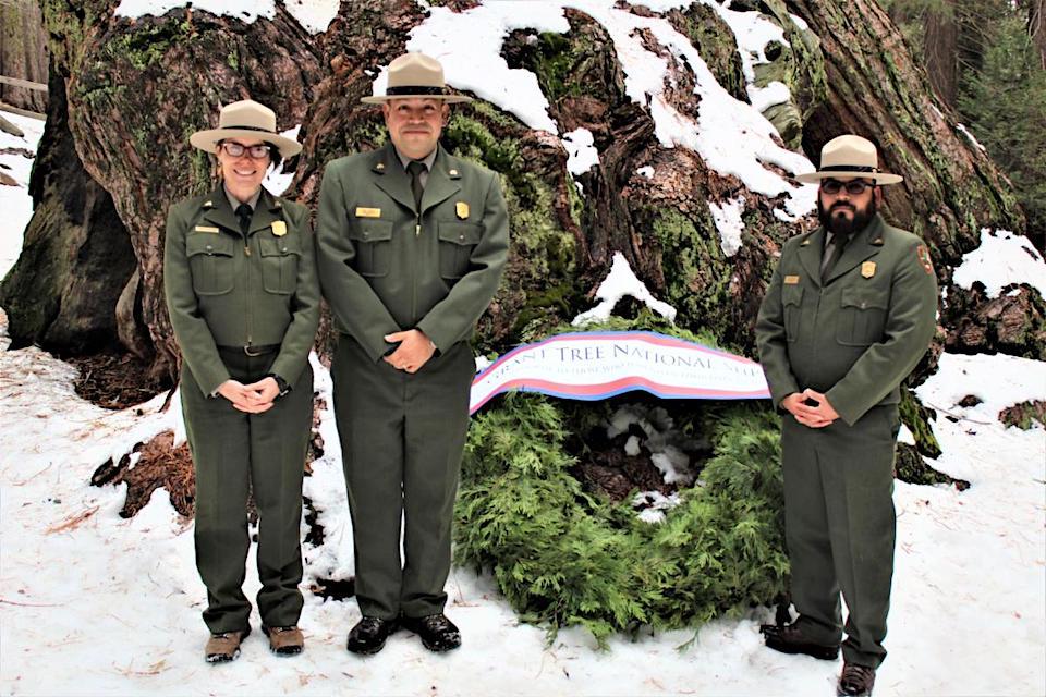 A wreath will be laid at the base of the Nation's Christmas Tree in Kings Canyon National Park on Sunday/NPS