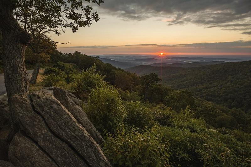 shenandoah national park, national park, virginia, sunrise, view, vista, landscape, nature